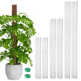 EOX 6 Pack 24" x2 + 36" x2 + 48" x2 Plastic Moss Pole for Monstera, Large D Shaped Poles for Climbing Plants Work with Sphagnum Moss, 210 Inch Total