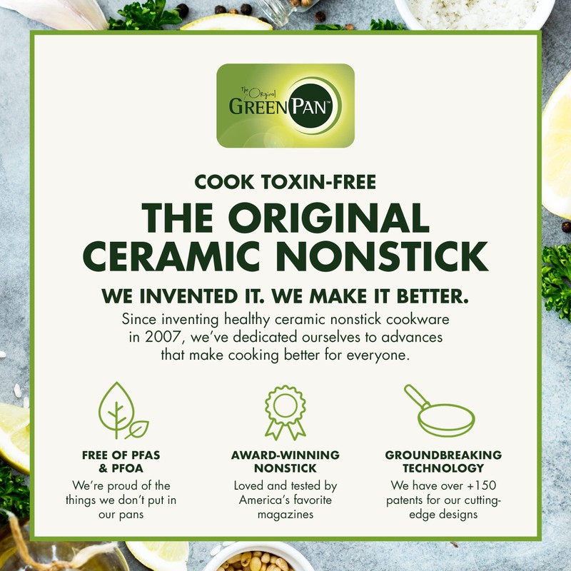 GreenPan Rio Healthy Ceramic Nonstick 8" Frying Pan Skillet and