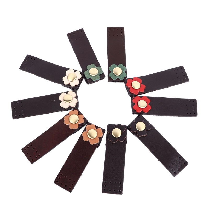 10 Set Leather Snap Buckles Leather Tab Closure Leather Button