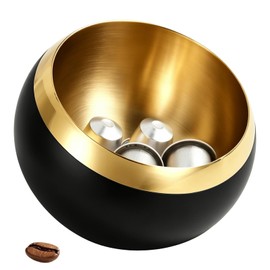 Coffee Pod Holder, Capacity Stainless Steel Storage Rack, Heavy-Duty Stainless Steel Storage Basket with Creative Tilted Half-Round Design, 6.89 x 5.32 inch for Countertop Kitchen Breakroom Coffee Bar