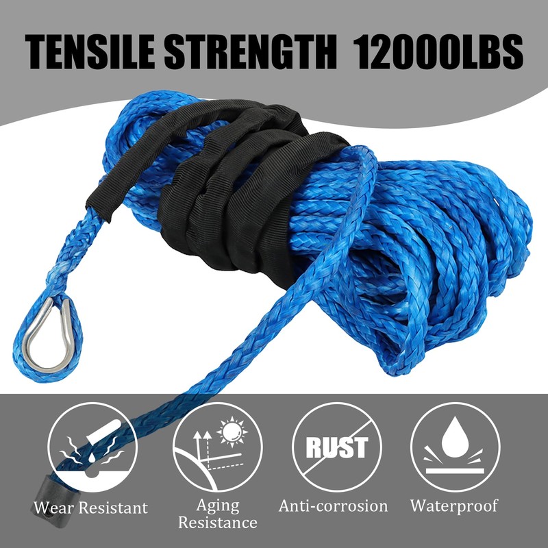 LiGuVCY Synthetic Winch Rope Cable, 5/16IN x 50FT Winch Rope