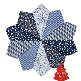 HOULIFE Women's Flower Handkerchiefs Made of Pure Cotton Black Fabric Handkerchiefs for Everyday Use 5/10 Pieces 36 x 36 cm Mother's Day Gift, multi-coloured