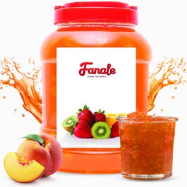 Fanale Premium Flavoring Jam for Bubble Tea | Peach Flavor Fruit Jam | for Boba Tea, Smoothie Paste, Slushes, Desserts | 9 pound(Pack of 4) | JAM006-CS