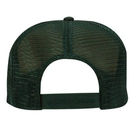 OTTO Polyester Foam Front 5 Panel High Crown Mesh Back Trucker Hat - Dk. Green