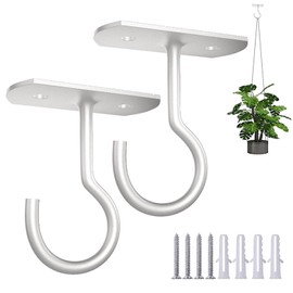 Ceiling Hook Hanging Hardware Hanging Hook Black / White 2 Pack with J-Screw Load Capacity Gypsum Board Wall Hanging Pin Hook Holes Invisible Hardware Fixing Installation Corrosion Resistant Fixing