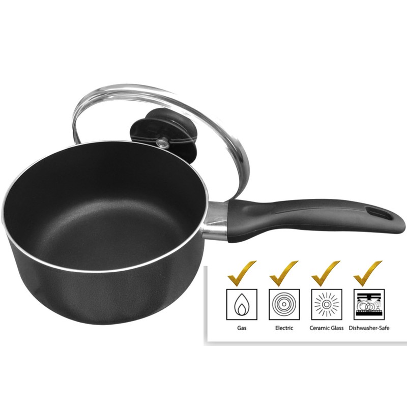 Bene Casa - Non-Stick Aluminum Saucepan with Lid - 2