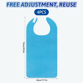 12 Pack Adult Bibs for Eating with Crumb Catcher Terry Cloth Clothing Protector for Elderly Women Men