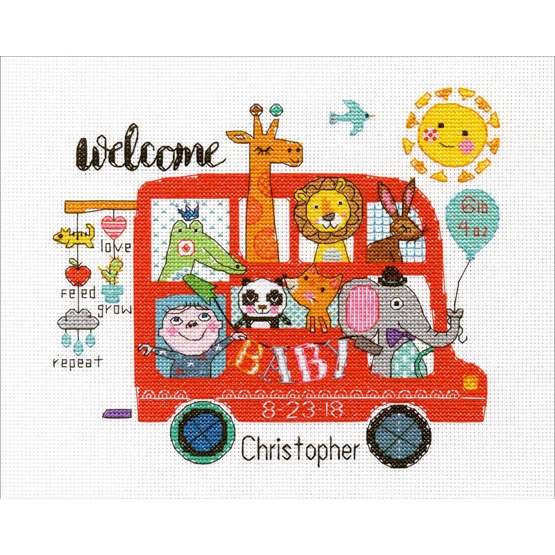 Dimensions Counted Cross Stitch Kit: Birth Record: Baby on Board,