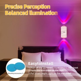 AUAUY LED RGB Wandleuchte, USB C wiederaufladbar Wandlampe Nachtlicht mit Bewegungsmelder AUTO/Dauer-EIN 7 Lichtfarben Magnetisch Lampe für Flur Treppe Wohnzimmer Schlafzimmer Kinderzimmer