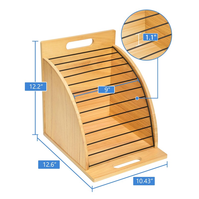 HULISEN Clipboard Holder, Wooden Clipboard Organizer with Raised Side Panel,