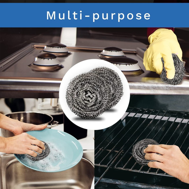 HOMESmith Stainless Steel Scourers – Pack of 12 HS-131