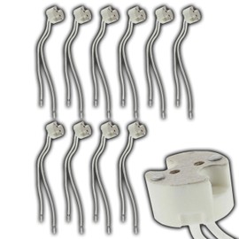 G4 GU4 GU5.3 LED & Halogen Socket/Socket for Low Voltage Lamps 12 V/24 V (GU4 / GU5.3. Socket White, Pack of 10)