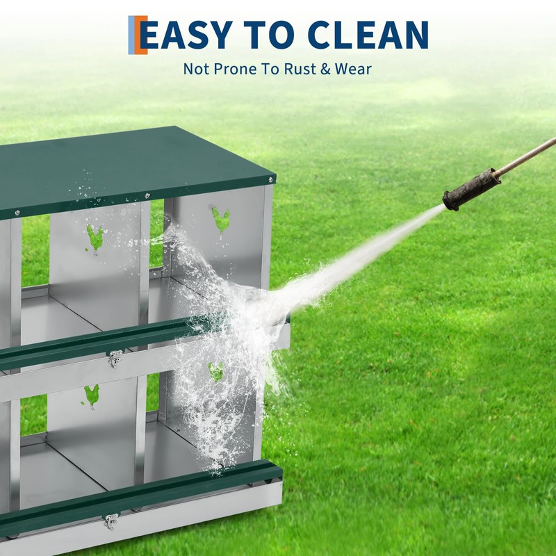 GarveeLife Chicken Nesting Boxes for Laying Eggs, 6 Compartments Nesting