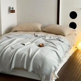 VCGUDOE Single Gauze Towel, For Summer, 100% Cotton, 4 Ply Gauze, Natural Cotton, Gauze Blanket, Skin Wash, Moisture Wicking, Breathable, Lightweight, Soft, Good Texture, Wash, Cooling Countermeasure