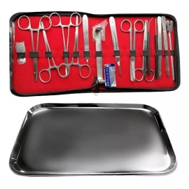 Hergom Premium Estuche De Disección Y Charola Mayo Acero Inox Alemán 21pz