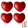Mimhooy 4 Pack Red Ceramic Drawer Knobs Decorative Cabinet Knobs,