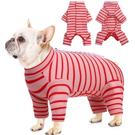 Dolahovy Dog Recovery Suit, Pet Operation Suit, Puppy Recovery Suit, Wound Protection Suits, Dogs, Surgical Onesie for Female, Male, Small, Medium Dogs, Cats (XS, Red)