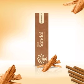 Secret of Vedas Royal Sandal Incense Sticks 100g Hand-Rolled Sandalwood Agarbatti for Church, Aroma therapy, Meditation Stress Relief Incense, Scented Joss stick