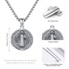PARYFO St Benedict Necklace 925 Sterling Silver Saint Benedict Locket