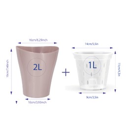 Garten lux Orchid Pots Pink Pearls Set of 4 2 L Diameter 16 cm with Set of 4 Orchid Planters Drainage Hole Plastic Transparent 1 L Diameter 14 cm for Indoor Use