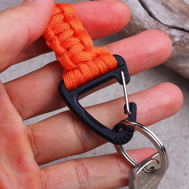 DraCra 3 Pack Paracord Keychain Lanyard Triangle Buckle Lock Clip
