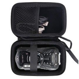 For RICOH WG-90/WG-80/WG-60/WG-50/WG-40/WG-70 Digital Camera Dedicated Protective Carrying Case Travel Storage Case -waiyu JP, Black