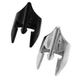 Trojan Helmet Ring Mens Black Stainless Steel 300 Spartan Warrior Band Sizes 7-15 (Black, 7)