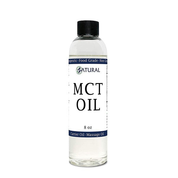 MCT Oil, Certified Food and Therapeutic Grade, Carrier Oil, Massage Oil, Hydrating Oil, Hair Oil, 0 Additives, Pure MCT Oil (8 Ounce)