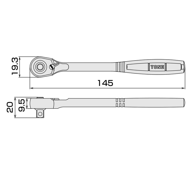 TONE Ratchet Handle (Socket Hold Type)