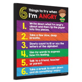Safety Magnets Behavior Management Charts for Home, Elementary, Middle School (20 Poster Pack) - Calm Down Corner Supplies - Coping Skills for Kids - Laminated, 17 x 22 inches