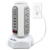 Power Strip Tower with Retractable Charging Cables, BOLTGY Surge Protector