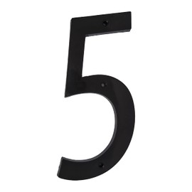 6 Inch House Numbers Home Address Street Numbers for Outdoor indoor Exterior Building Apartment Yard Black Hard Plastic, UV resistant Number 5