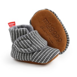 GDSDYM Baby Booties Warm Slippers Soft Cotton Fleece Newborn Crib Sock Shoes Infant Toddler Winter Cozy Footwear B01 Dark Grey