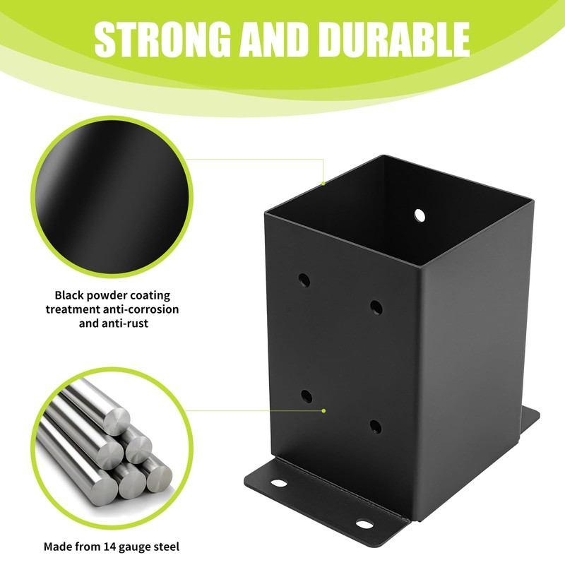 XZWMY 4x4 Post Base 4 Pcs, Post Brackets (Inner Size