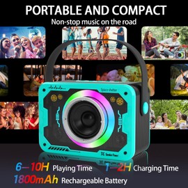 Karaoke Machine, Wireless Karaoke Microphone with Disco Lights, Portable Bluetooth Speaker, Singing Machine with PA System for Adults Kids, Supports AUX/USB/TF for Home Party (Blue)