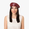 Lipodo Unisex Beret Hat Cap Artificial Leather with Lining for