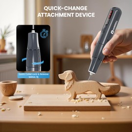 HARDELL Cordless Rotary Tool Kit 8V, 5-Speed Rotary Tools with Digital Display & Auto-Lock Chuck, 61pcs Quick-Change Power Rotary Tool with Light for Drilling, Engraving, Pet Grooming, DIY Crafts