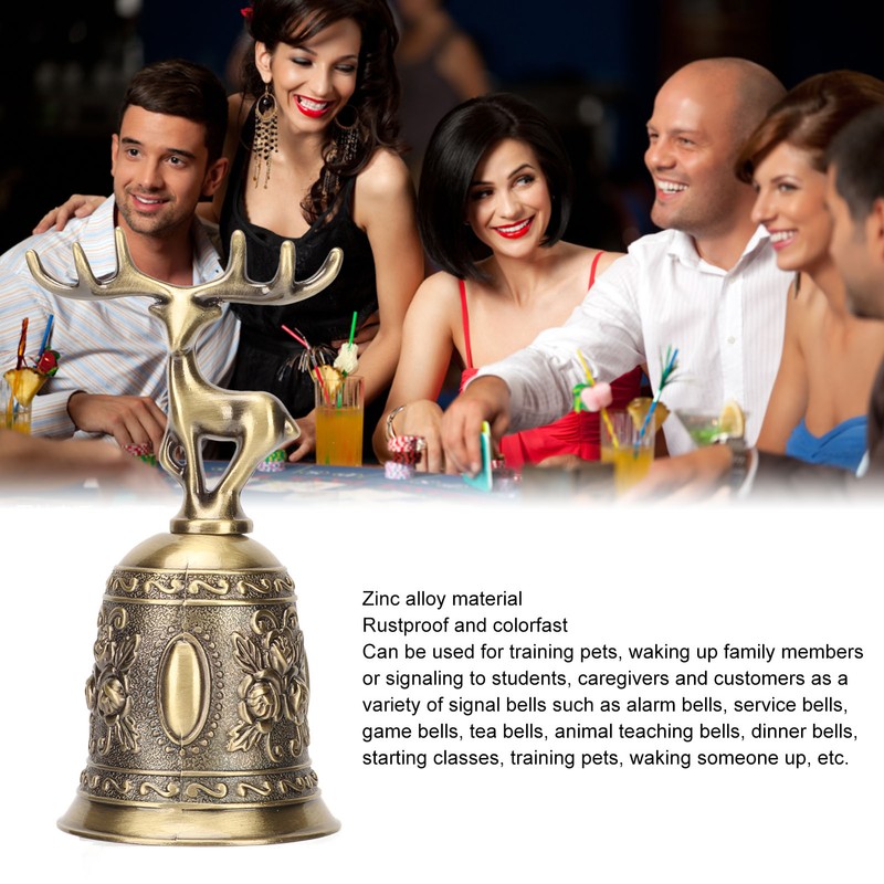 Deer Shape Hand Bell Vintage Plating Process Rustproof Polished Finish
