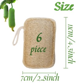 6 Stück Bio-Luffa-Schwamm, Peeling-Luffa-Schwamm, 100% biologisch, biologisch abbaubar und kompostierbar, natürliche Umweltschutz, Küche, Bad, Camping