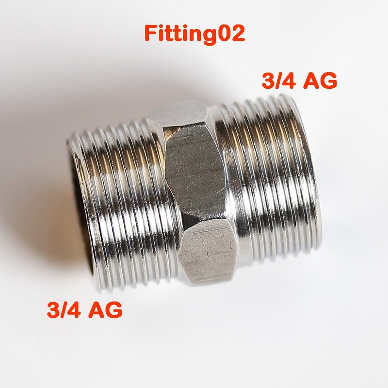 Stainless steel Threaded Fitting Double nipple 2 x External thread