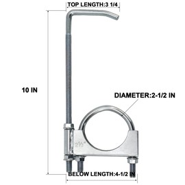 scottchen PRO Exhaust Clamp With Hanger fit 2.5" Exhaust Pipe, Exhaust System Hanger Exhaust Hanger