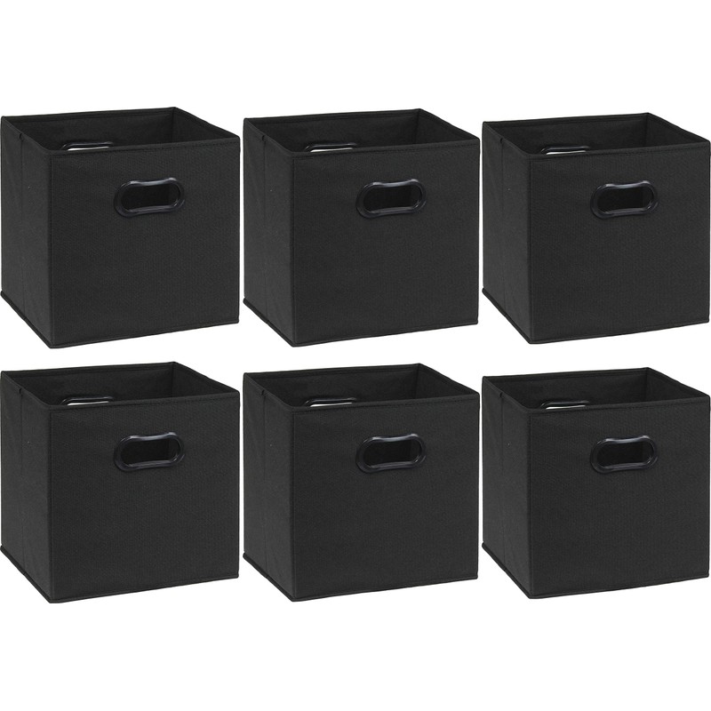 6 Pack - SimpleHouseware Foldable Cube Storage Bin with Handle,