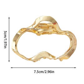 3PCS Metal Hair Claw Clips, Gold Hair Claw Barrettes No Slip Claw Clip for Thick Hair, Hair Jaw Clamps Hair Accessories for Women and Girls