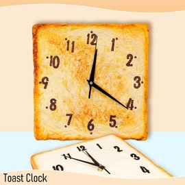 Generic Toast Clock Wall Decor, Mute Hanging Clock for Home, Office, 12 Inches (Original)