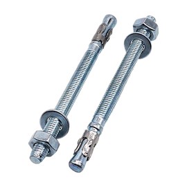 SKIR'CO Pack of 10 Galvanised Wedge Anchors M10 x 130 mm Metal Dowel Anchor Bolts Masonry Anchor Concrete Anchors