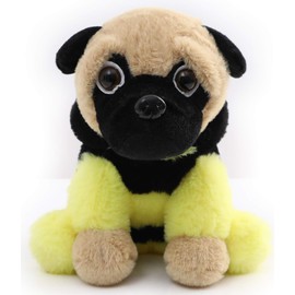 CASAGOOD Pug Bumblebee Stuffed Animal, Pug Dog Wearing Bumble Bee Costume, Plushies Pug Dressed as Funny Bumblebee Plush Toys for Kids Stuffed Animals Gift for Lover 12 Inch