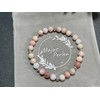 Majas Perlen Rosa Opal Armband Perlen echt 6mm mit Sterling