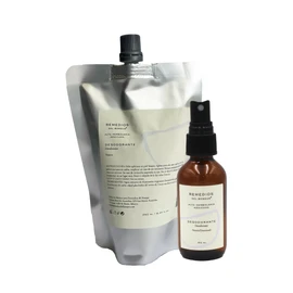 Remedios del Bosque Pack Desodorante Natural para Rellenar Unisex con Ingredientes Orgánicos 250 ML + Frasco Versión 60 ML, Libre de Aluminio. (Neutro)