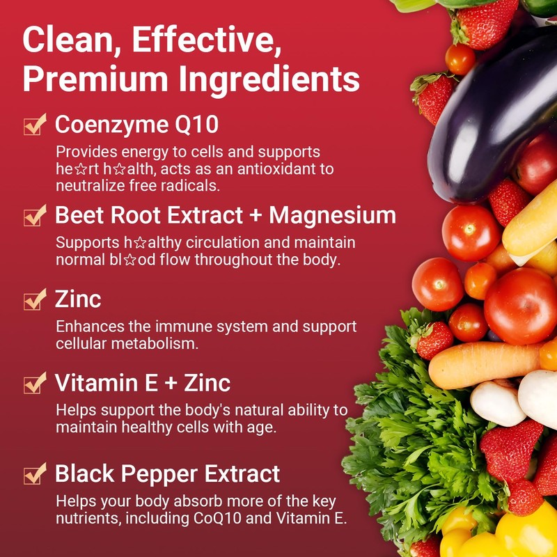 CoQ10 Gummies 300mg - Co Q 10 Supplement with Beet