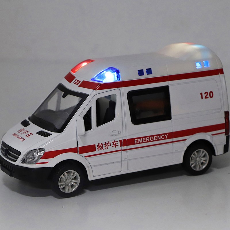 1:36 Hospital Rescue Ambulance Diecast Alloy Model With Pull Back